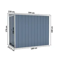 Wall-mounted Garden Shed Gray 46.5"x76.4"x70.1" Galvanized Steel