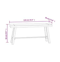 Bench 43.3" Solid Wood Teak