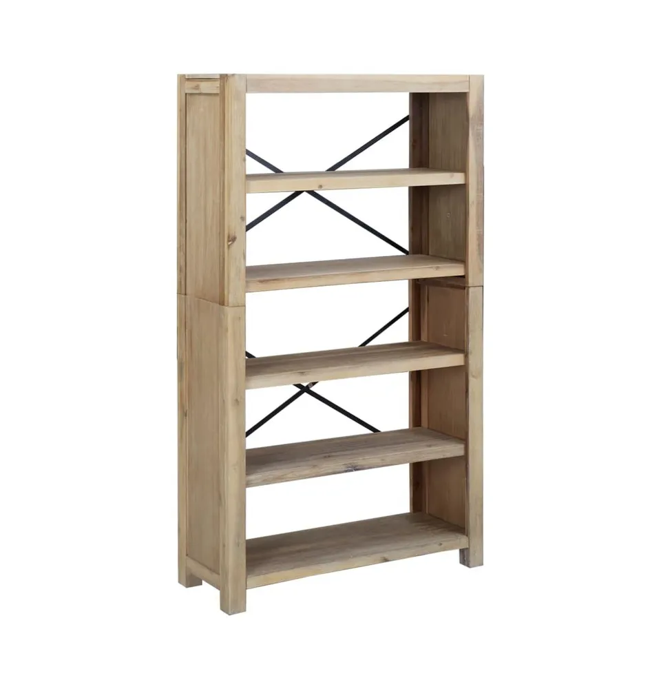 5-Tier Bookcase 31.5"x11.8"x55.1" Solid Wood Acacia