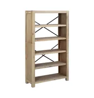 5-Tier Bookcase 31.5"x11.8"x55.1" Solid Wood Acacia