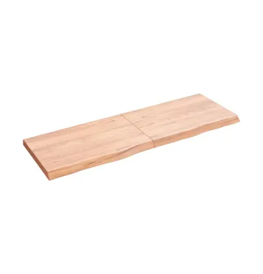 Wall Shelf Light Brown 47.2"x15.7"x(0.8"-1.6") Treated Solid Wood Oak