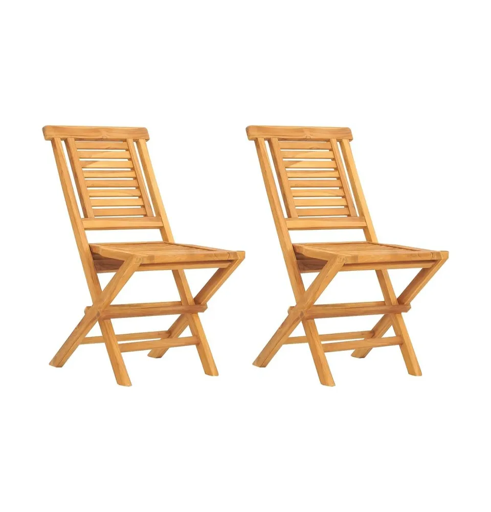 Folding Patio Chairs 2 pcs 18.5"x24.8"x35.4" Solid Wood Teak