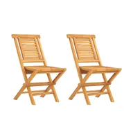 Folding Patio Chairs 2 pcs 18.5"x24.8"x35.4" Solid Wood Teak