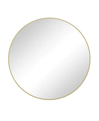 Simplie Fun Gold Metal Framed 36" Round Wall Mirror