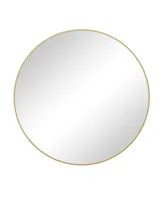 Simplie Fun Gold Metal Framed 36" Round Wall Mirror