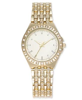 I.n.c. International Concepts Women's Crystal Gold-Tone Bracelet Watch 33mm, Created for Macy's