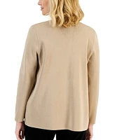 Ak Anne Klein Petite Newport Open-Front Cardigan