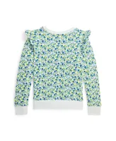 Polo Ralph Lauren Big Girls Floral Ruffled French Terry Sweatshirt