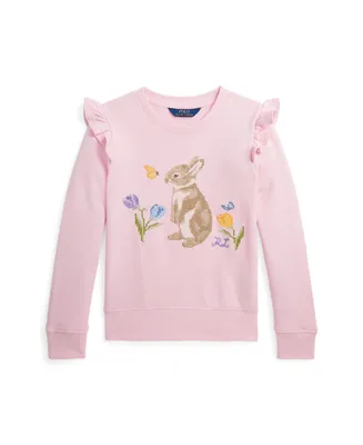 Polo Ralph Lauren Big Girls Ruffled Bunny Terry Sweatshirt