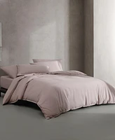 Calvin Klein Naturals Solid Cotton Tencel 3 Piece Duvet Cover Set, King