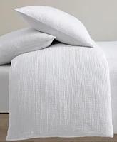 Calvin Klein Washed Texture Solid Cotton Jacquard 3 Piece Duvet Cover Set