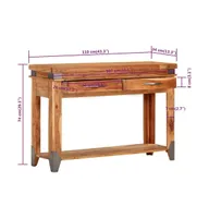 Console Table 43.3"x13.4"x29.1" Solid Wood Acacia