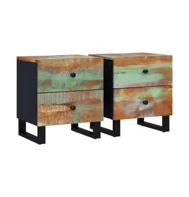 Bedside Cabinets 2 pcs 15.7"x13"x18.1" Solid Wood Reclaimed