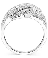 Diamond Swirl Cluster Statement Ring (2 ct. t.w.) in 14k White Gold