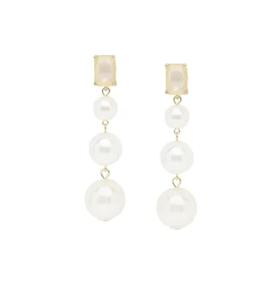 Sohi Women's White Drop Earrings