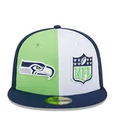 Men's New Era Neon Green, College Navy Seattle Seahawks 2023 Sideline 59FIFTY Fitted Hat