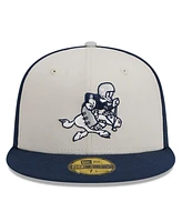 Men's New Era Cream, Navy Dallas Cowboys 2023 Sideline Historic 59FIFTY Fitted Hat
