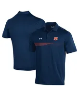 Men's Under Armour Navy Auburn Tigers Tee To Green Stripe Polo Shirt