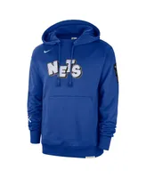 Men's Nike Blue Distressed Brooklyn Nets 2023/24 City Edition Courtside Standard Issue Pullover Hoodie