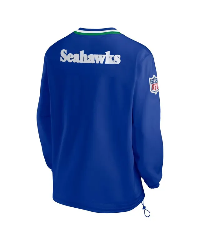 Nike Men's Nike Royal Seattle Seahawks Throwback V-Neck Pullover  Windbreaker