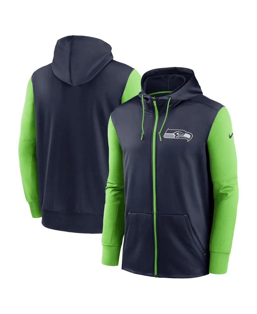 Men's Nike College Navy Seattle Seahawks Sideline Half-Zip Hoodie