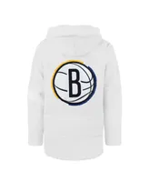 Men's '47 Brand White Brooklyn Nets 2022/23 Pregame Mvp Lacer Pullover Hoodie - City Edition