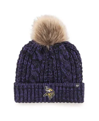 Women's '47 Brand Purple Minnesota Vikings Logo Meeko Cuffed Knit Hat with Pom