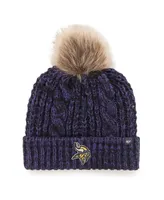 Women's '47 Brand Purple Minnesota Vikings Logo Meeko Cuffed Knit Hat with Pom