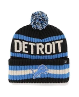 Men's '47 Brand Black Detroit Lions Bering Cuffed Knit Hat with Pom