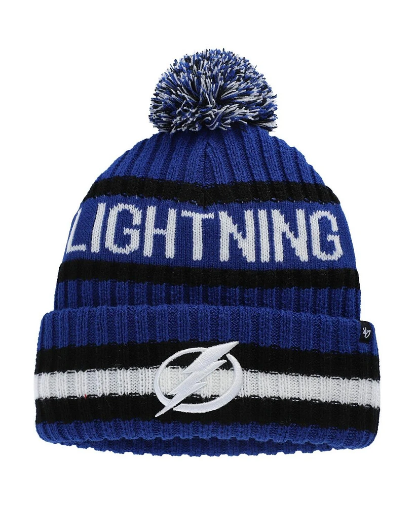 Men's '47 Brand Blue Tampa Bay Lightning Bering Cuffed Knit Hat with Pom