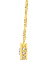 Diamond Miracle Plate Bezel Pendant Necklace (1/2 ct. t.w.) in 14k Gold, 16" + 2" extender in 14k Two-Tone Gold