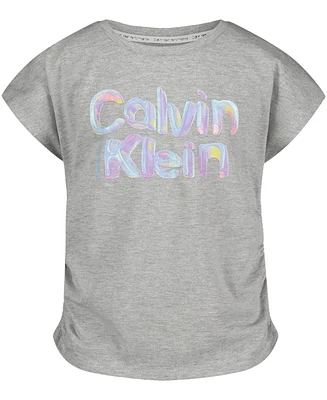 Calvin Klein Performance Big Girls Balloon Logo Rounched T-shirt