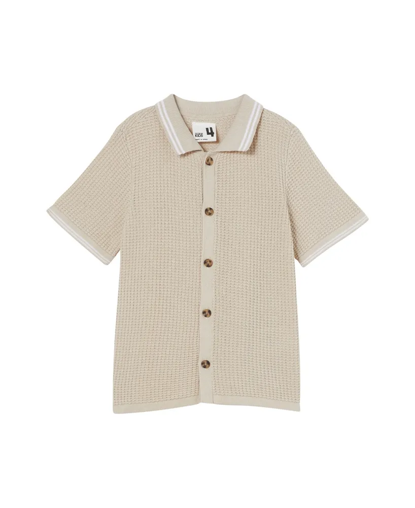 Cotton On Toddler and Little Boys Knitted Short Sleeve Shirt