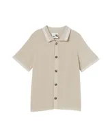 Cotton On Toddler and Little Boys Knitted Short Sleeve Shirt