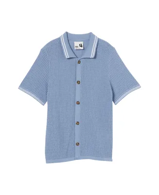 Cotton On Toddler and Little Boys Knitted Short Sleeve Shirt