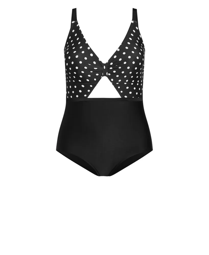 Lane Bryant No-Wire Keyhole One-Shoulder Swim Bikini Top Black