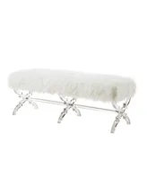 Inspired Home Reida Acrylic X-Leg Bench