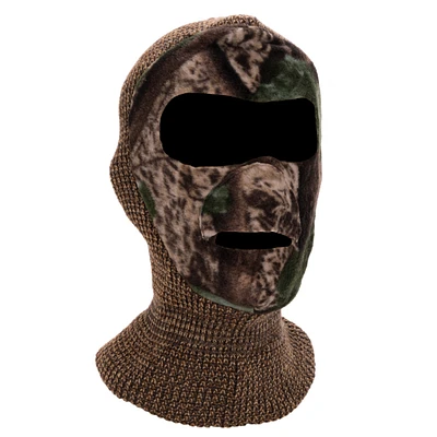 Muk Luks Men's Knit and Fleece Patented Mask, Adventure Grey, One