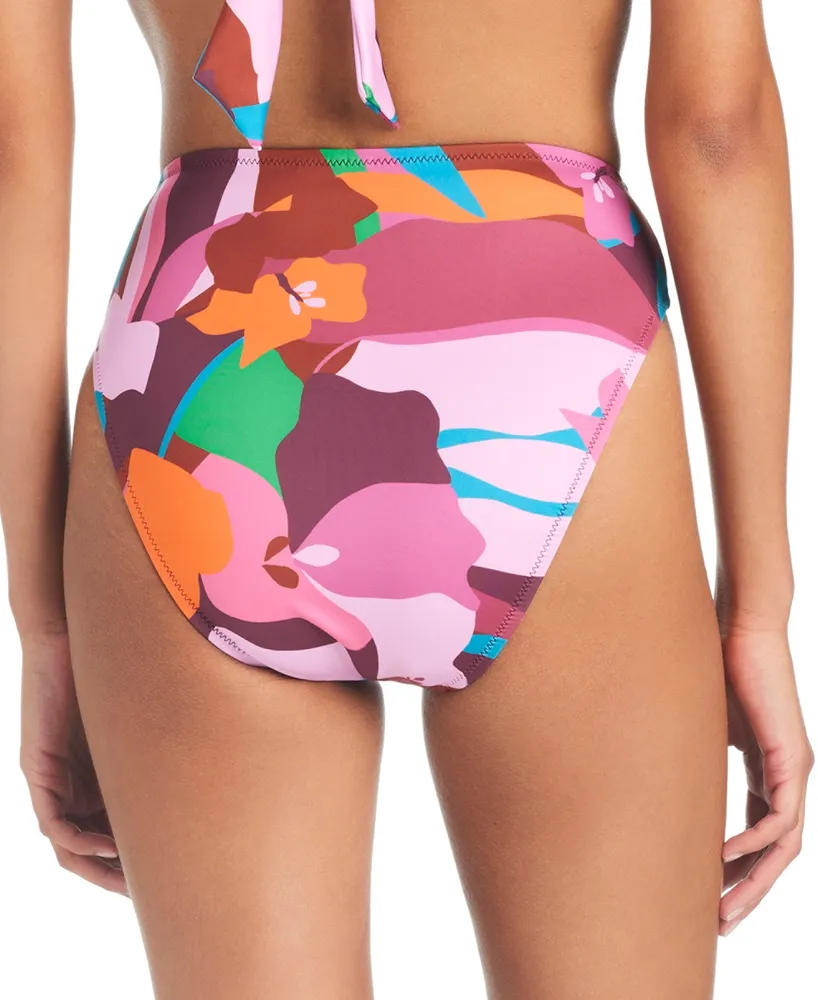 Sanctuary Women's Tropic Mood Printed High Waist Leg Bikini Bottoms