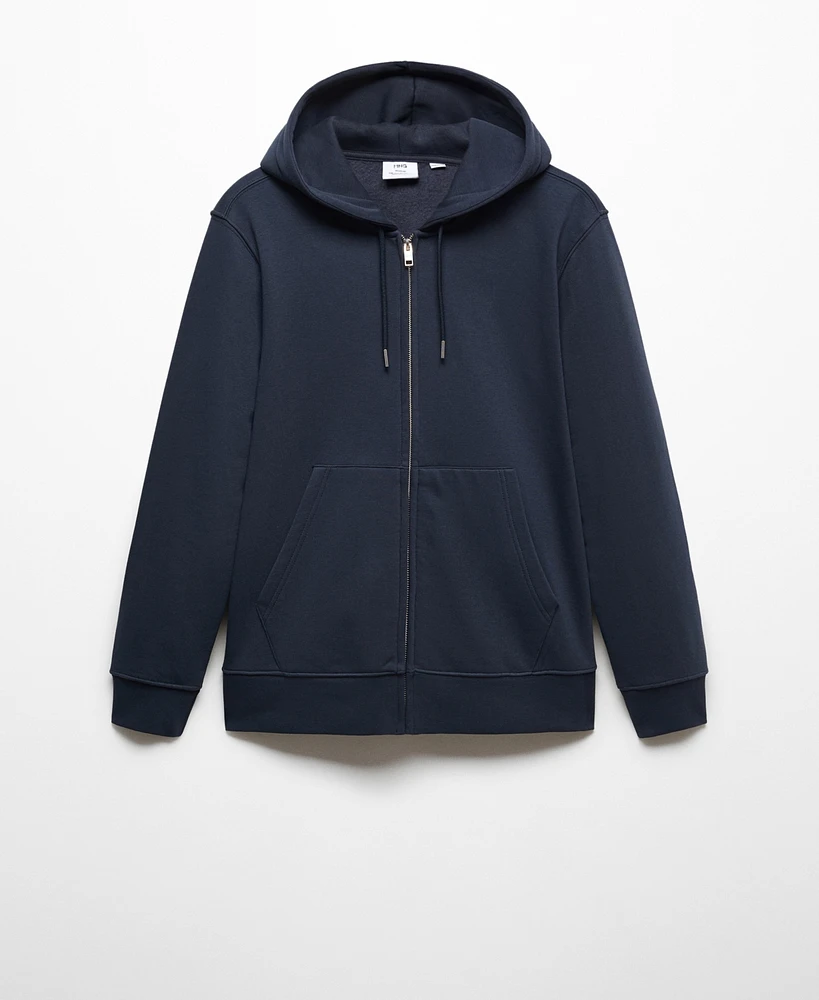 Mango Men's Cotton Zip-Up Hoodie