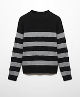 Mango Men's Striped Perkins Collar Sweater