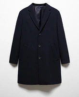 Mango Men's Detachable Collar Wool Coat