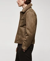 Mango Men's Shearling-Lined Jacket