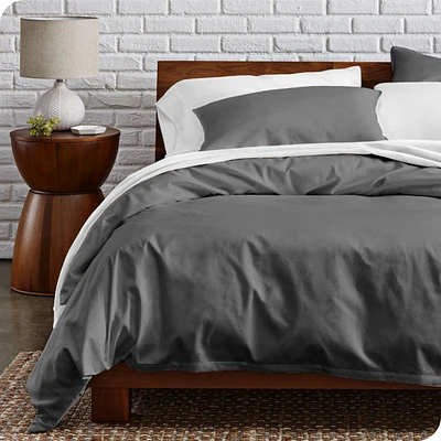 Bare Home Organic Cotton Percale Duvet Cover Set Full/Queen