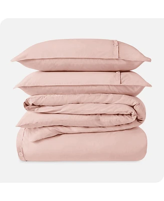 Bare Home Organic Cotton Percale Duvet Cover Set Full/Queen