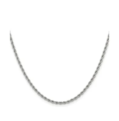 Chisel Stainless Steel Polished 2.4mm Rope Chain Necklace