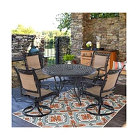 Mondawe Aluminum Outdoor Patio Swivel Dining Arm Chair (Set of