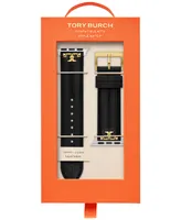 Tory Burch The Kira Black Leather Strap For Apple Watch 38mm-45mm