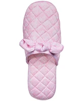 Charter Club Women's Gingham-Print Bow-Top Slippers, Created for Macy's