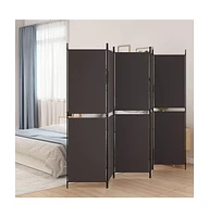 vidaXL 5-Panel Room Divider 98.4"x70.9" Fabric